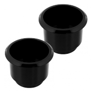 Billet Aluminum Large Cup Holder Insert Black Anodized, Pair