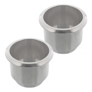 Billet Aluminum Large Cup Holder Insert Polished, Pair
