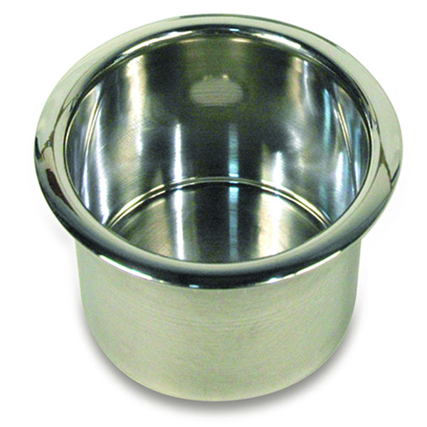 Spun Aluminum Large Cup Holder Insert Polished w/ Clear Coat
