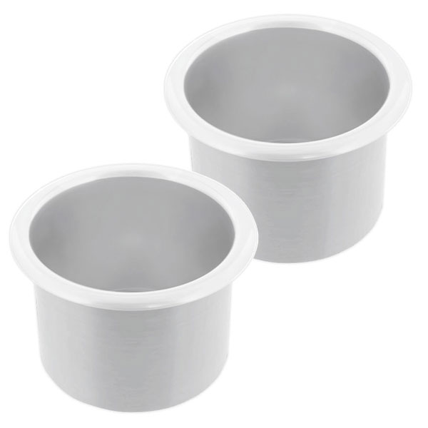 Billet Aluminum Large Cup Holder Insert White CupHoldersPlus