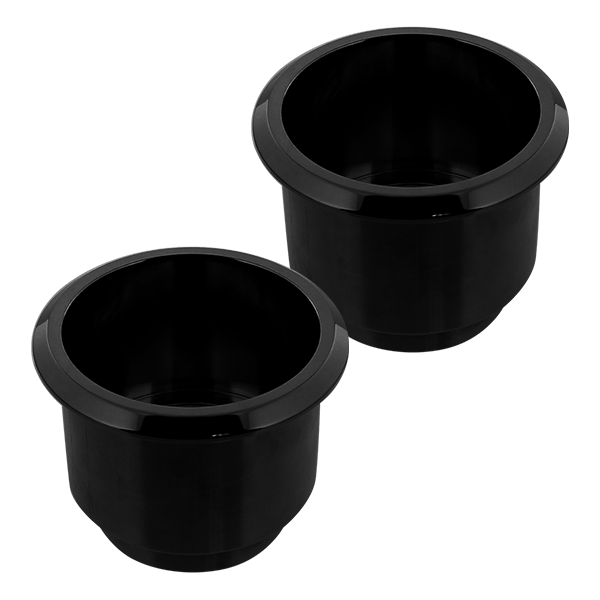Billet Aluminum Large Cup Holder Insert Gloss Black CupHoldersPlus