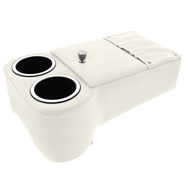 White Low Rider Floor Mount Console: CupHoldersPlus.com