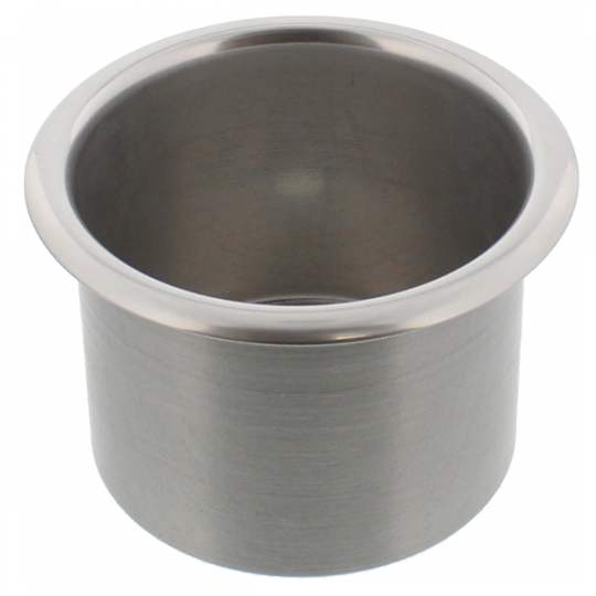 Spun Aluminum Large Cup Holder Insert Clear Anodized (Matte Silver)